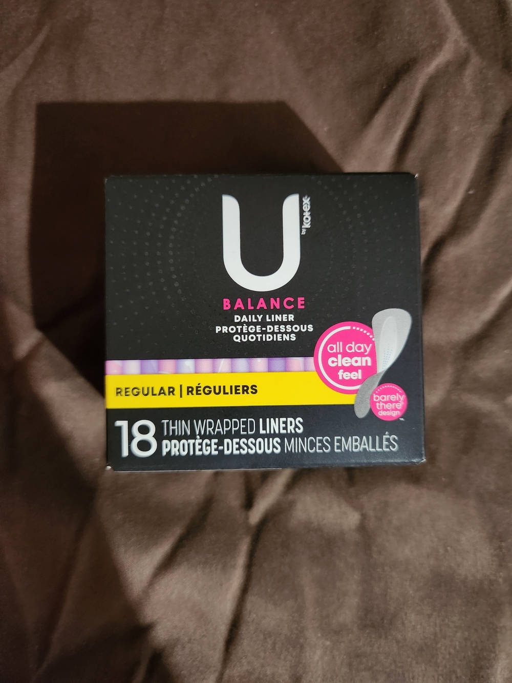 U by Kotex Balance Daily Liners - Black with Pink & Yellow Accent